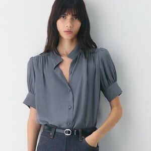 Vintage GUESS sheer blue blouse